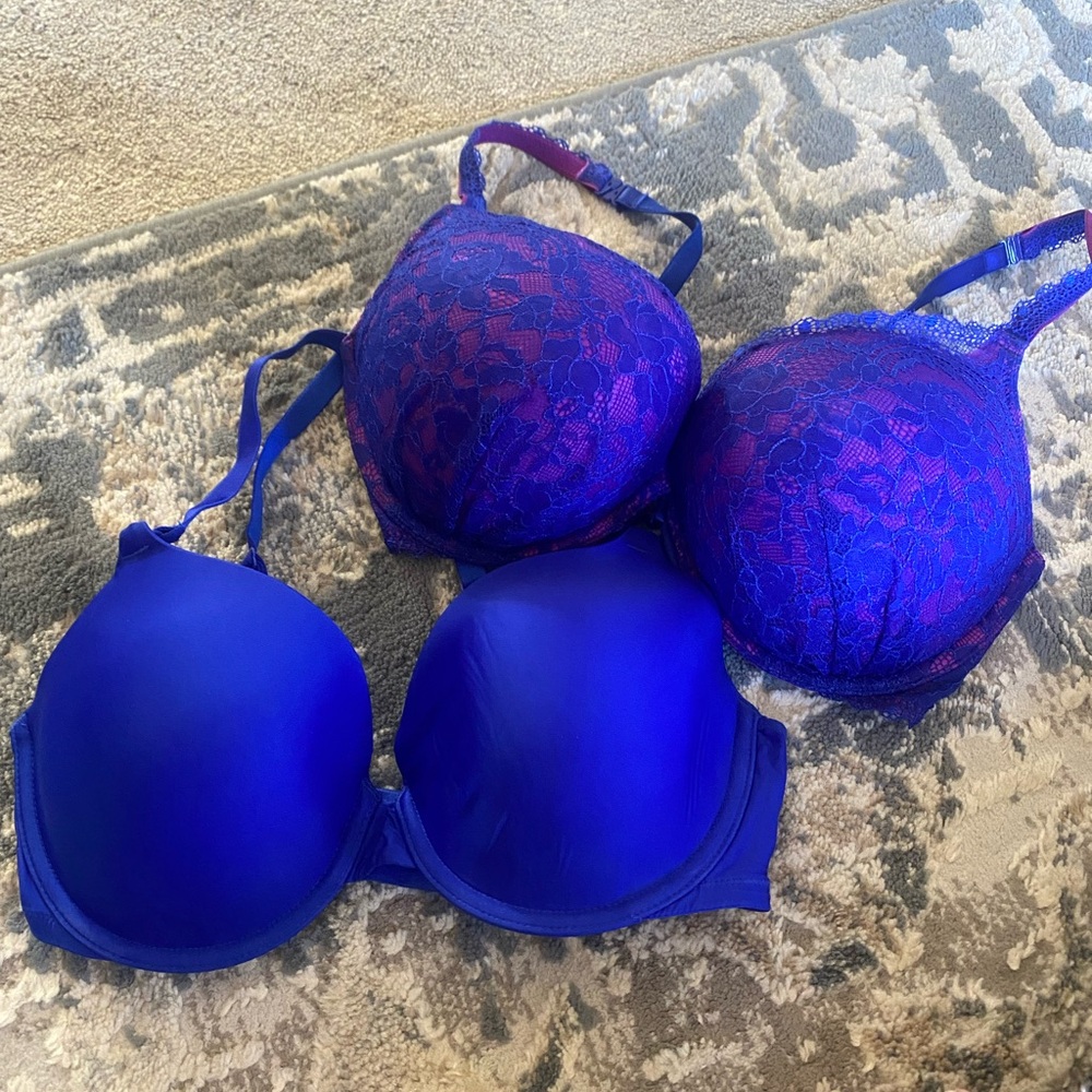Victoria's Secret Vibrant Blue and Purple Bra Duo